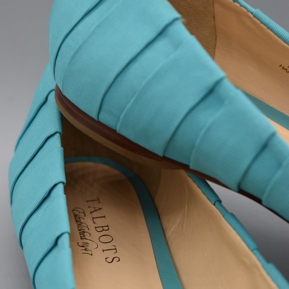Talbots Patina Blue Pleated Flats Size 9B - Picture 4 of 13